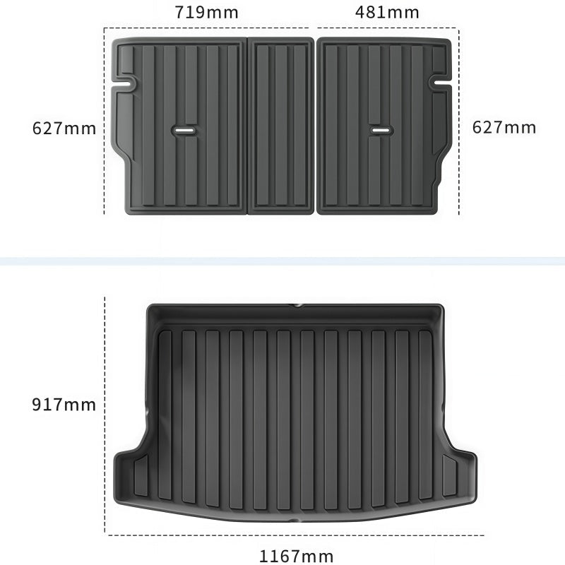 TPE Rubber Trunk Mats & Seat Back Mats for Geely E2 / EX2 - NICE EVS