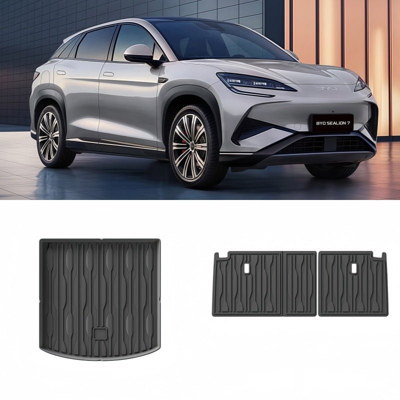 Trunk Rubber Floor Mat & Seat Back Protector for BYD Sealion 7 - NICE EVS