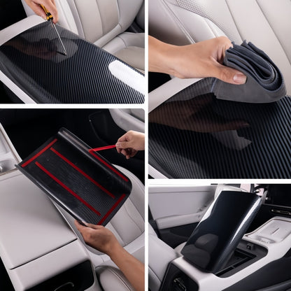 Carbon Fiber Center Armrest Box Cover Trim for 2026 Xpeng P7+