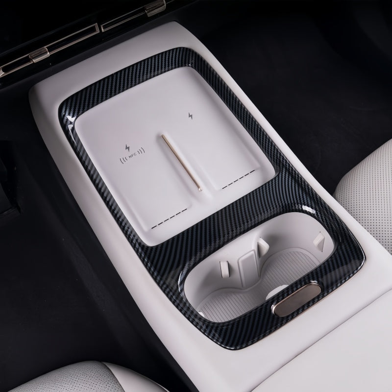 Carbon Fiber Center Console Decor Cover Trim for 2026 Xpeng P7+