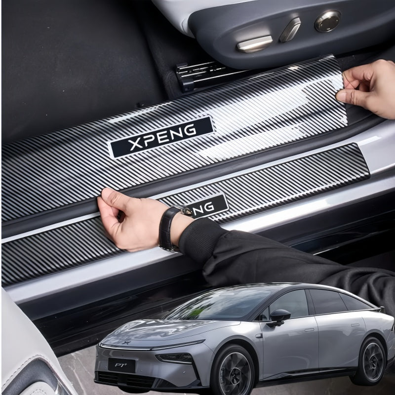 Carbon Fiber Door Sill Protector Scuff Plate Trim for 2026 Xpeng P7+