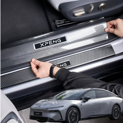 Carbon Fiber Door Sill Protector Scuff Plate Trim for 2026 Xpeng P7+