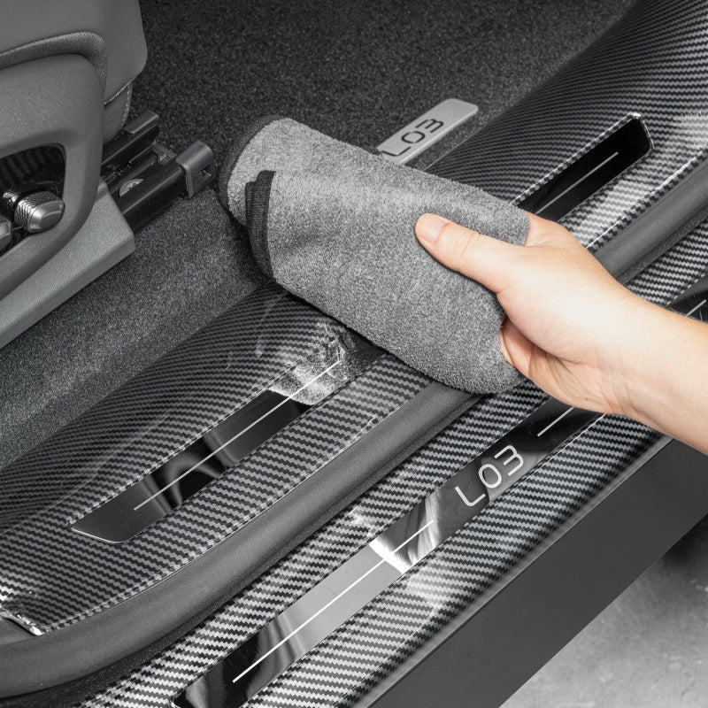Carbon Fiber Style Door Sill Protector for Xpeng L03