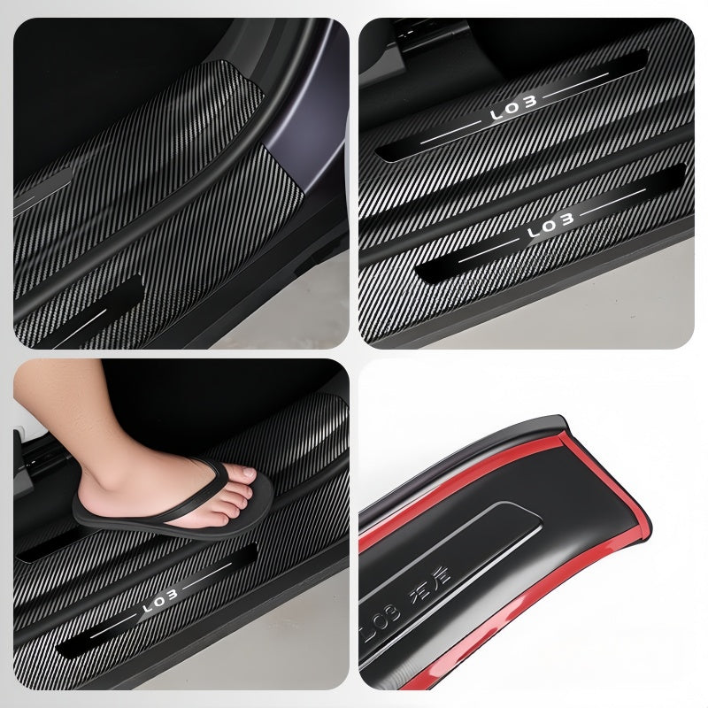 Carbon Fiber Style Door Sill Protector for Xpeng L03