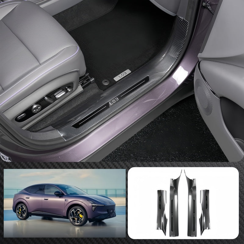 Carbon Fiber Style Door Sill Protector for Xpeng L03