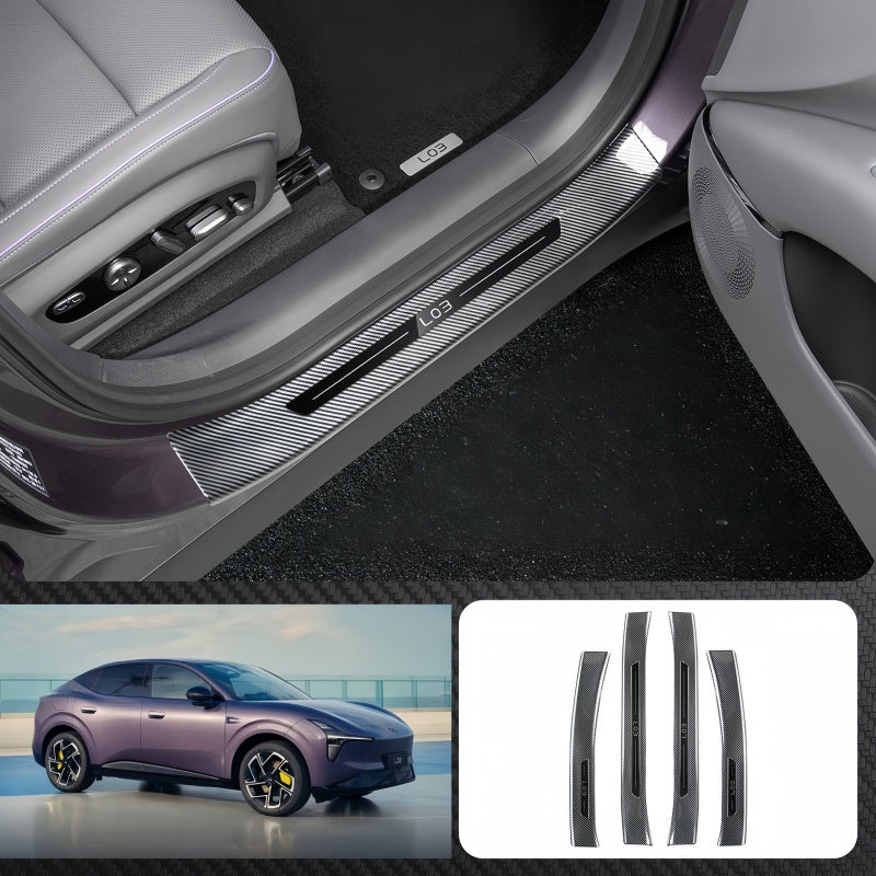Carbon Fiber Style Door Sill Protector for Xpeng L03
