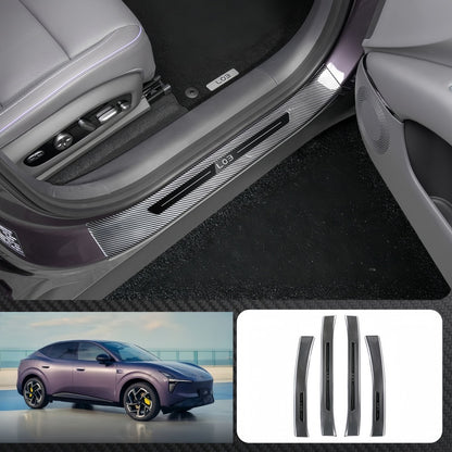 Carbon Fiber Style Door Sill Protector for Xpeng L03