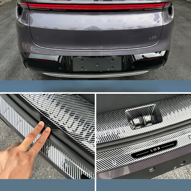 Carbon Fiber Style Trunk Sill Protector for Xpeng L03