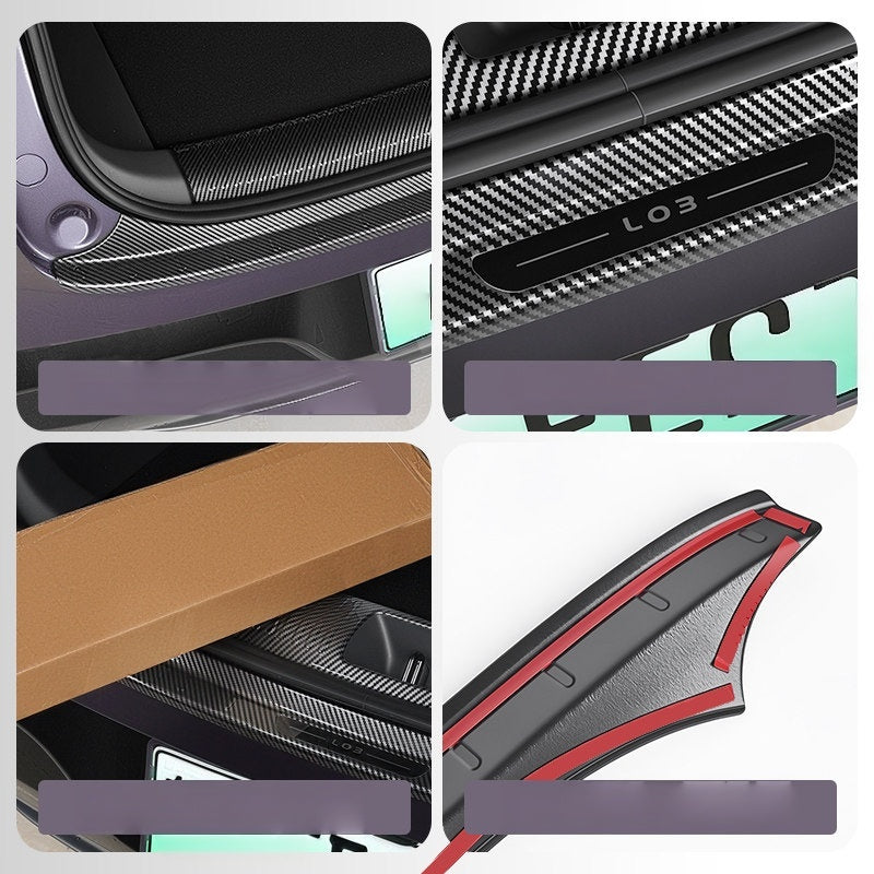Carbon Fiber Style Trunk Sill Protector for Xpeng L03