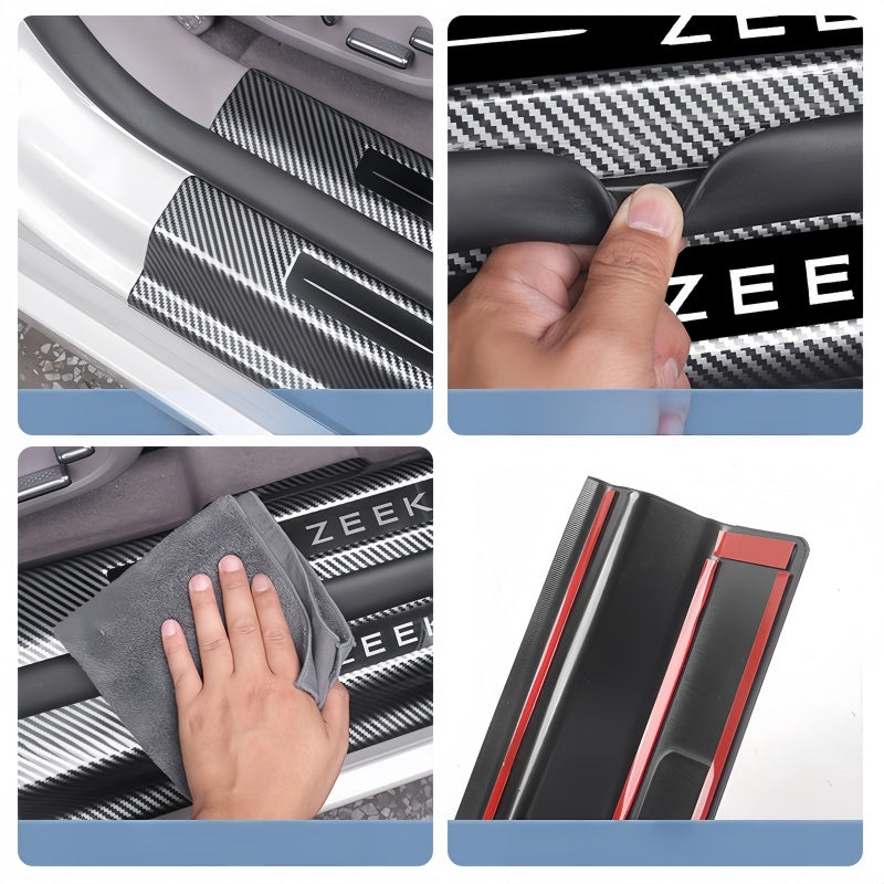 ABS Carbon‑Fiber Door Sill Protector Trim for Zeekr 7GT